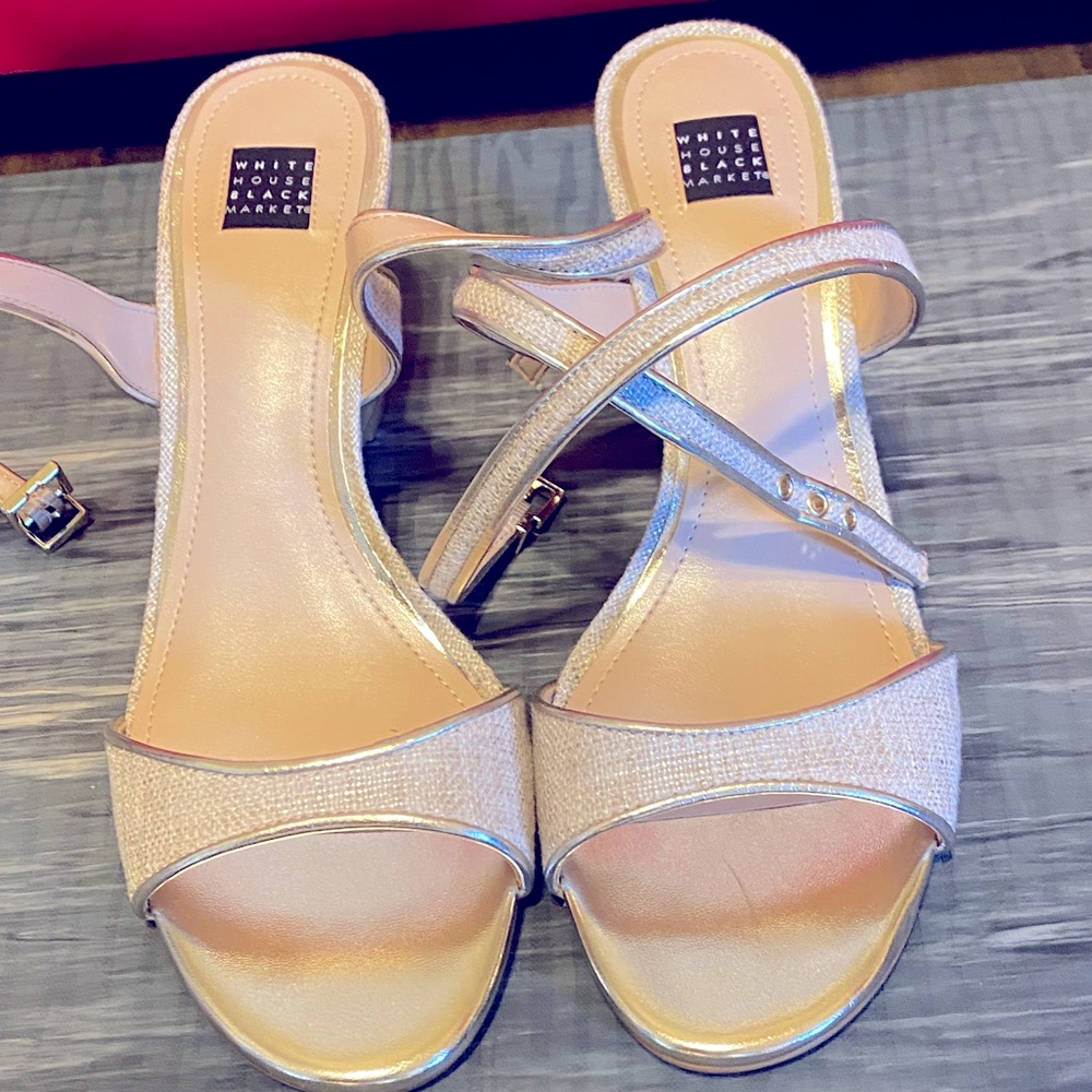 NEW WHBM WEDGE GOLD SANDALS